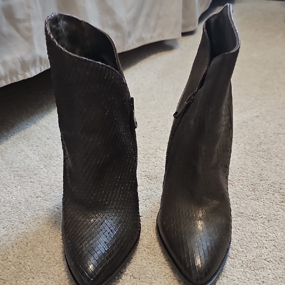 Charles David Textured Black Ankle Booties